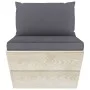 Sofá central de palets jardín cojines madera abeto impregnada by vidaXL, Modular outdoor sofas - Ref: Foro24-3063360, Price: ...