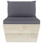 Sofá central de palets jardín cojines madera abeto impregnada by vidaXL, Modular outdoor sofas - Ref: Foro24-3063360, Price: ...
