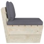 Sofá central de palets jardín cojines madera abeto impregnada by vidaXL, Modular outdoor sofas - Ref: Foro24-3063360, Price: ...