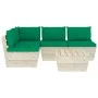 Muebles de jardín de palets 5 piezas y cojines madera de abeto by vidaXL, Garden sets - Ref: Foro24-3063485, Price: 405,07 €,...