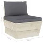 Mittleres Palettensofa für den Garten mit Kissen aus imprägniertem Fichtenholz. von vidaXL, Modulare Sofas für den Außenberei...