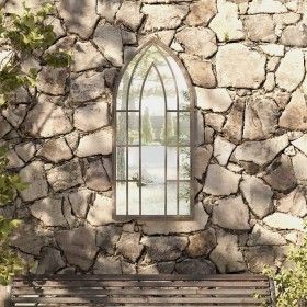 Gartenspiegel aus Sandeisen für den Außenbereich 100x45 cm von vidaXL, Spiegel - Ref: Foro24-318353, Preis: 110,94 €, Rabatt: %