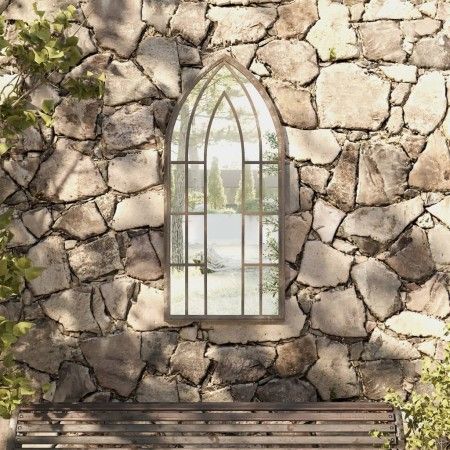 Gartenspiegel aus Sandeisen für den Außenbereich 100x45 cm von vidaXL, Spiegel - Ref: Foro24-318353, Preis: 110,94 €, Rabatt: %