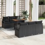 Conjunto de sofá de jardín Manual 7 pcs Negro 100 x 55 x 73 cm
