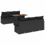 Conjunto de sofá de jardín Manual 7 pcs Negro 100 x 55 x 73 cm