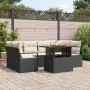 Conjunto de sofá de jardín 7 pcs Negro y crema 100 x 55 x 73 cm