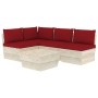 5-teilige Gartenmöbel aus Paletten und Kissen aus Tannenholz von vidaXL, Gartensets - Ref: Foro24-3063489, Preis: 429,96 €, R...