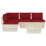 5-piece pallet garden furniture and fir wood cushions by vidaXL, Garden sets - Ref: Foro24-3063489, Price: 429,96 €, Discount: %