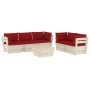 6-piece pallet garden furniture and fir wood cushions by vidaXL, Garden sets - Ref: Foro24-3063525, Price: 522,24 €, Discount: %