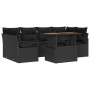 Conjunto de sofá de jardín Manual 7 pcs Negro 100 x 55 x 73 cm