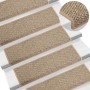 Self-adhesive sisal stair tread mat, set of 15 in beige, 65x21x4 cm by vidaXL, Stair mats - Ref: Foro24-326890, Price: 103,20...