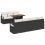 Conjunto de sofá de jardín 8 pcs Negro y crema 100 x 55 x 73 cm