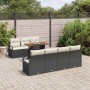 Conjunto de sofá de jardín 8 pcs Negro y crema 100 x 55 x 73 cm