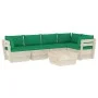 6-piece pallet garden furniture and fir wood cushions by vidaXL, Garden sets - Ref: Foro24-3063569, Price: 472,38 €, Discount: %