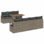 Conjunto de sofá de jardín 8 pcs Gris y marrón 100 x 55 x 73 cm