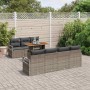 Conjunto de sofá de jardín 8 pcs Gris y marrón 100 x 55 x 73 cm