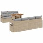 Conjunto de sofá de jardín 8 pcs Beige y gris 100 x 55 x 73 cm