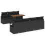 Conjunto de sofá de jardín con cojín 8 pcs Negro y Marrón