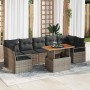 Conjunto de sofá de jardín 8 pcs Gris y marrón 100 x 55 x 73 cm