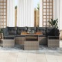 Conjunto de sofá de jardín 8 pcs Gris y marrón 100 x 55 x 73 cm