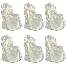 Set de 6 Fundas de color crema para sillas, banquetes y bodas