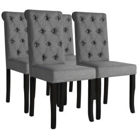 Sillas de comedor giratorias 4 unidades tela gris oscuro Sillas de comedor giratorias 4 unidades tela gris oscuro
