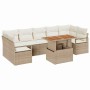 Conjunto de sofá de jardín 8 pcs Beige y Crema 100 x 55 x 73 cm