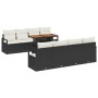 Conjunto de sofá de jardín 9 pcs Negro y crema 100 x 55 x 73 cm