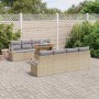 Conjunto de sofá de jardín 9 pcs Beige y gris 100 x 55 x 73 cm