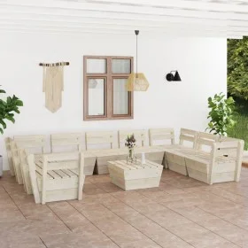 Garden pallet furniture 10 pcs impregnated fir wood by vidaXL, Garden sets - Ref: Foro24-3063728, Price: 525,42 €, Discount: %