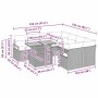 Conjunto de Comedor de Jardín con cojín 9 pcs Negro y Marrón