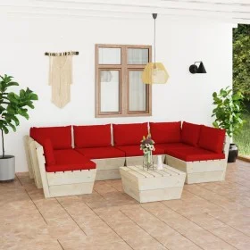 Gartenmöbel aus Paletten, 7-teilig, mit Kissen aus Fichtenholz. von vidaXL, Gartensets - Ref: Foro24-3063594, Preis: 512,71 €...