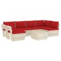 Muebles de jardín de palets 7 piezas y cojines madera de abeto by vidaXL, Garden sets - Ref: Foro24-3063594, Price: 551,48 €,...