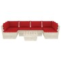 Muebles de jardín de palets 7 piezas y cojines madera de abeto by vidaXL, Garden sets - Ref: Foro24-3063594, Price: 551,48 €,...