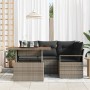 Conjunto de Comedor de Jardín con cojín 5 pcs Gris y marrón