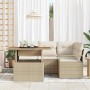 Conjunto de Comedor de Jardín con cojín 5 pcs Beige y Crema