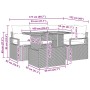 Conjunto de Comedor de Jardín con cojín 5 pcs Negro y Marrón