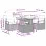 Conjunto de Comedor de Jardín con cojín 6 pcs Negro y Marrón