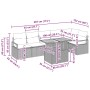 Conjunto de Comedor de Jardín con cojín 7 pcs Negro y crema