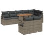 Conjunto de sofá de jardín 9 pcs Gris y marrón 100 x 55 x 73 cm