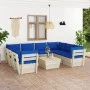 Gartenmöbel aus Paletten, 9-teilig, mit Kissen aus Fichtenholz. von vidaXL, Gartensets - Ref: Foro24-3063610, Preis: 735,28 €...