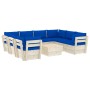 Muebles de jardín de palets 9 piezas y cojines madera de abeto by vidaXL, Garden sets - Ref: Foro24-3063610, Price: 768,29 €,...