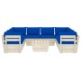 Muebles de jardín de palets 9 piezas y cojines madera de abeto by vidaXL, Garden sets - Ref: Foro24-3063610, Price: 768,29 €,...
