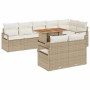 Conjunto de sofá de jardín 9 pcs Beige y Crema 100 x 55 x 73 cm