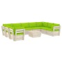 10-teilige Gartenmöbel aus Paletten und Kissen aus Tannenholz von vidaXL, Gartensets - Ref: Foro24-3063635, Preis: 812,94 €, ...