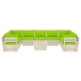 10-piece pallet garden furniture and fir wood cushions by vidaXL, Garden sets - Ref: Foro24-3063635, Price: 812,94 €, Discoun...