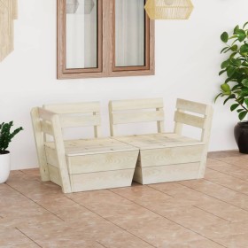 Garden pallet sofa, 2-seater, impregnated fir wood by vidaXL, Garden sets - Ref: Foro24-3063708, Price: 118,70 €, Discount: %