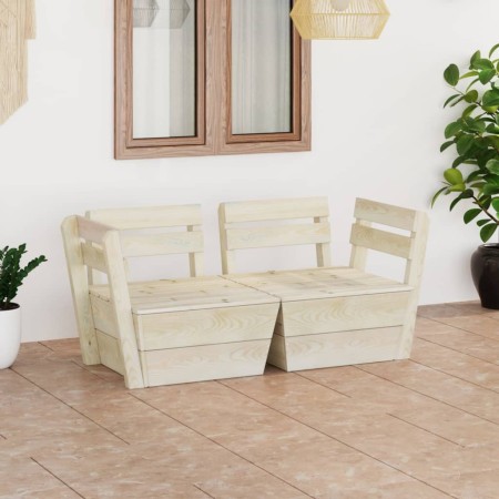 2-Sitzer-Gartensofa mit Paletten imprägniertes Tannenholz von vidaXL, Gartensets - Ref: Foro24-3063708, Preis: 118,70 €, Raba...