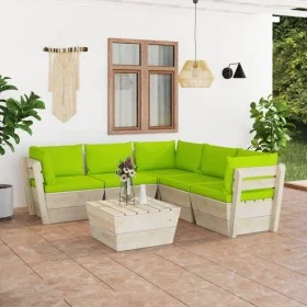 6-piece pallet garden furniture and fir wood cushions by vidaXL, Garden sets - Ref: Foro24-3063539, Price: 465,74 €, Discount: %