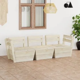 3-seater garden pallet sofa impregnated fir wood by vidaXL, Garden sets - Ref: Foro24-3063709, Price: 162,71 €, Discount: %